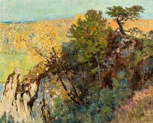 Falkenfelsen Im Schwarzwald by Eugen Felix Prosper Bracht