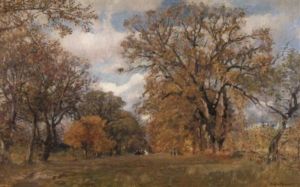 Baumgesaumte Allee Im Herbstlichen Wald by Eugen Felix Prosper Bracht