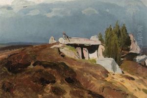 Ein Hunengrab In Der Luneburger Heide by Eugen Felix Prosper Bracht
