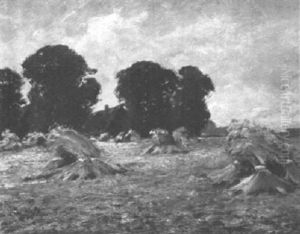 Feld Mit Getreidegarben by Eugen Felix Prosper Bracht