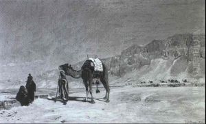 Karge W_stenlandschaft Unter Sengender Sonne by Eugen Felix Prosper Bracht