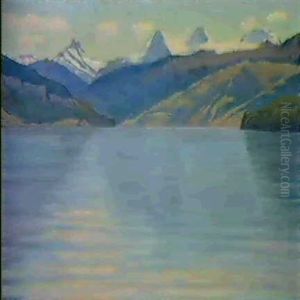 Thunersee Mit Eiger, Monch Und Jungfrau by Max Eugen Brack