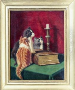 Kittens Eyeing A Burning Candle by Sidney Lawrence Brackett