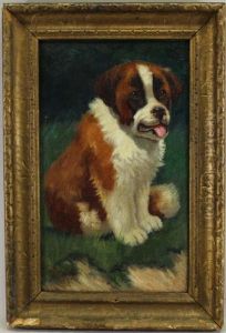 Painting Of A St. Bernard Pup