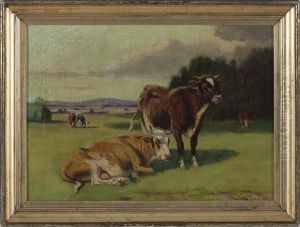 Cattle Grazing In A Field by Sidney Lawrence Brackett