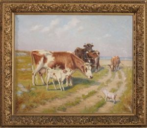 Farmyard Friends At The Shore by Sidney Lawrence Brackett