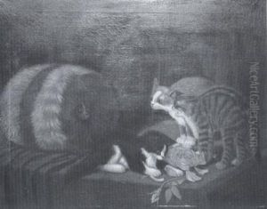 Depiction Of Four Kittens On A Table Top