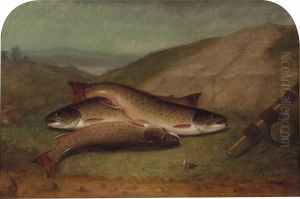 Catch Of The Day, Trout On A Riverbank