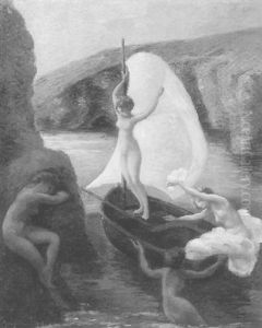 Die Naiaden Bei Einem Felsen Am Fluss