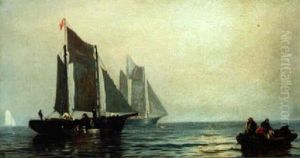 Fishing Boats Off The Coast Of Newfoundland by William Bradford