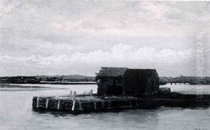 Boathouse On A Pier by William Bradford