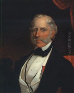 Portrait Of A Gentleman In A Black Jacket With The Military General Service Medal  (1847) With Three Clasps