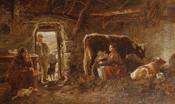 Interior Of A Cabin (+ Soogaun (or Straight And Hay Rope) Making; Pair) - view 1