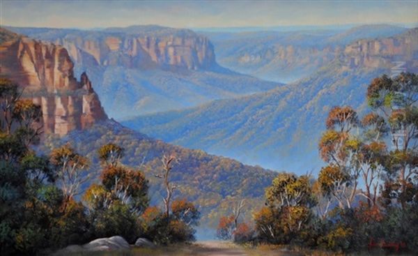 Sunlit Ramparts. Grose Valley - view 1