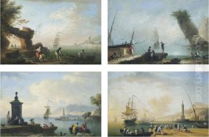 Vernet A Mediterranean Coastal Harbour With Fishermen Bringing In Their Nets