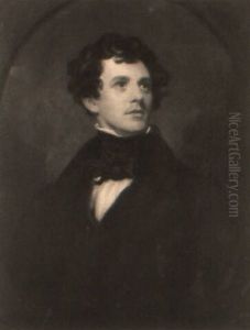 Portrait Of Charles Swain, The Poet, In A Dark Coat by William Bradley