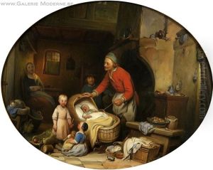 Scene D'interieur by Ferdinand de Braekeleer