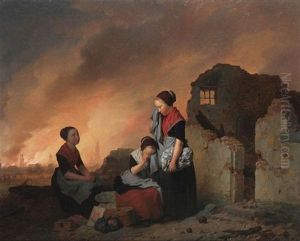 Famille En Fuite Pendant Le Siege D'anvers A 1815