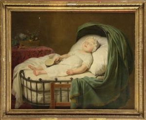 Le Jeune Baron Idesbalde Philippe Van Der Gracht De Fretin Endormi by Ferdinand de Braekeleer