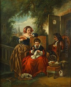 Elegant Gezelschap (compagnie Elegante) by Ferdinand de Braekeleer