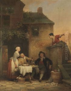 Austernesser Vor Der Taverne by Ferdinand de Braekeleer