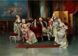 Hofisches Interieur Mit Galanter Gesellschaft by Stephan Alexandrovski