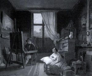 Artist And Model by Ferdinand de Braekeleer
