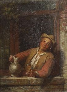 A Young Boy At A Tavern Window by Ferdinand de Braekeleer