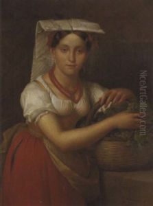 Jeune Marchande De Fruits Romaine by Ferdinand de Braekeleer