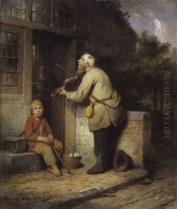 De Straatmuzikant by Ferdinand de Braekeleer