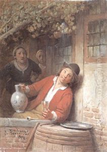 Het Glas Wijn by Ferdinand de Braekeleer