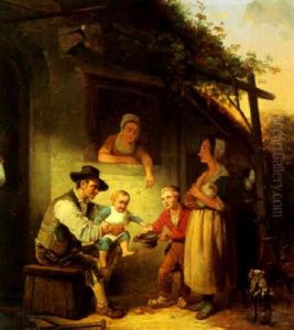 Die Freundliche Gabe by Ferdinand de Braekeleer