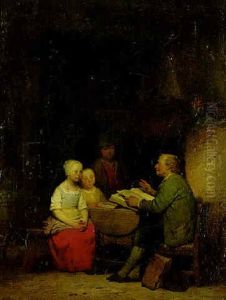 The Lesson by Ferdinand de Braekeleer