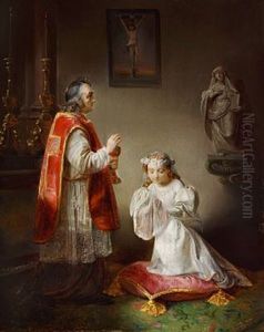 The First Communion by Ferdinand de Braekeleer the Younger