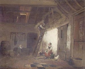 Courtisans Sous Surveillance by Ferdinand de Braekeleer the Younger