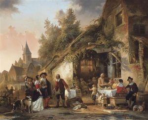 Fete De Village Pres De L'auberge by Adrien Ferdinand de Braekeleer