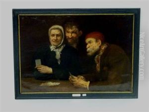 La Partie De Cartes by Adrien Ferdinand de Braekeleer