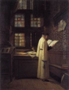 Interieur Met Lezende Man