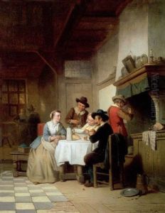 In The Tavern by Adrien Ferdinand de Braekeleer