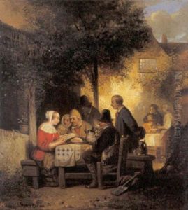 Tafereel Bij De Herberg by Adrien Ferdinand de Braekeleer