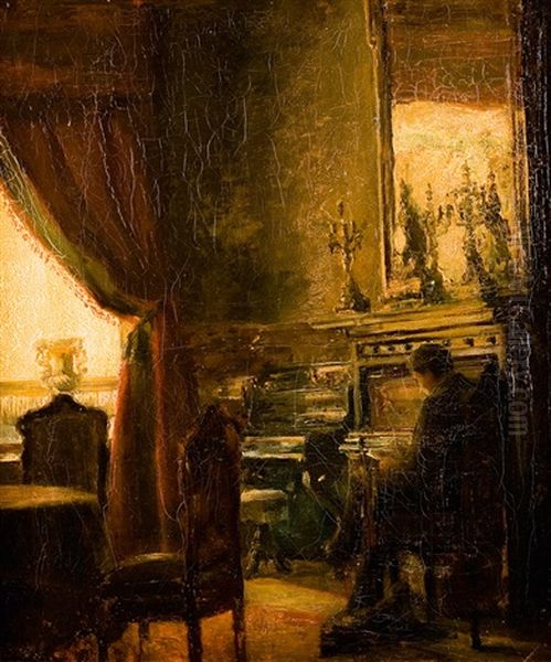 Homme Lisant Dans Un Interieur - view 1