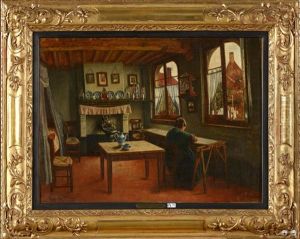 Dentelliere Dans Un Interieur by Henri de Braekeleer