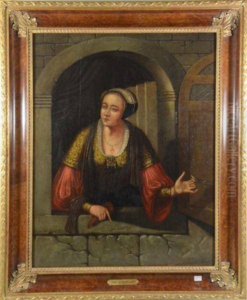 Jeune Femme Noble A La Fenetre - view 1