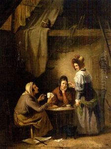 Die Kartenspielerinnen by Henri de Braekeleer