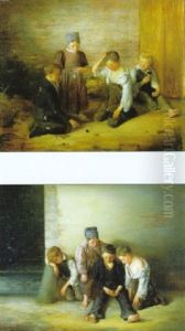 Het Teerlingspel by Henri de Braekeleer