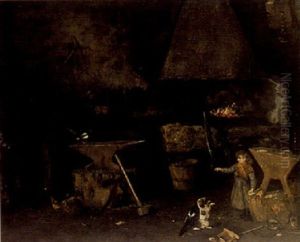 La Forge by Henri de Braekeleer