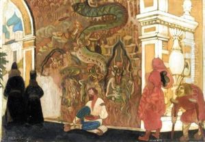 The Entrance To The Monastery (collab. W/rimma Nikitichna Brailowski) by Leonid Brailowski