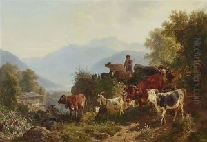 Ruckkehr Von Der Alm by Anton Braith