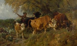 Young Herdsman With Cows Young Herdsman With Cows
