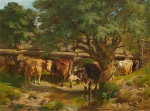 Cattle By A Stream Cattle By A Stream